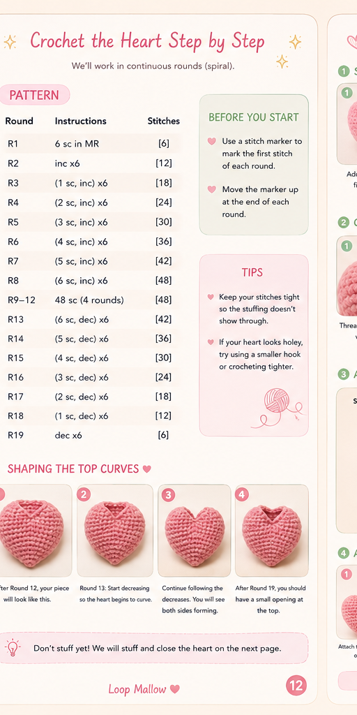Heart pattern page