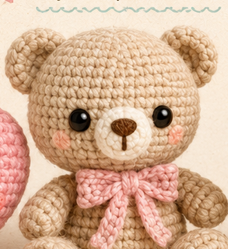 A finished crochet amigurumi bear